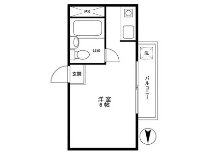 コーポヨコヤマ(ワンルーム/1階)の間取り写真