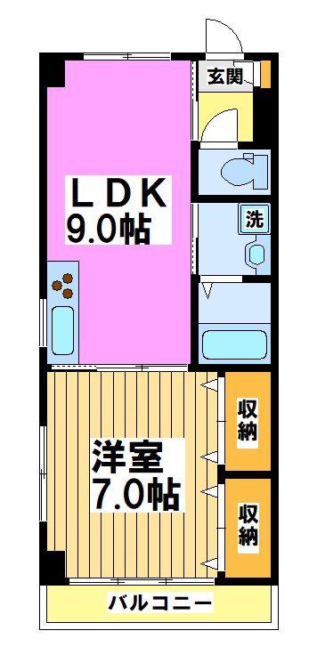 小林マンション(1LDK/2階)の間取り写真
