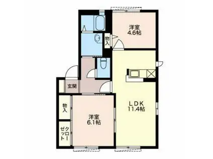 バリュージュ桜堤(2LDK/1階)の間取り写真