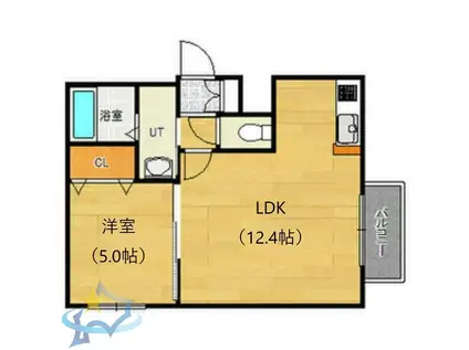 ノースポイント発寒(1LDK/3階)の間取り写真