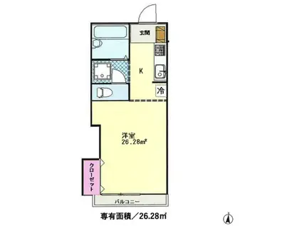 ウエル久我山(1K/2階)の間取り写真