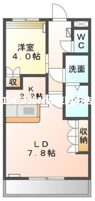 SHANGRI-LA(1LDK/2階)の間取り写真
