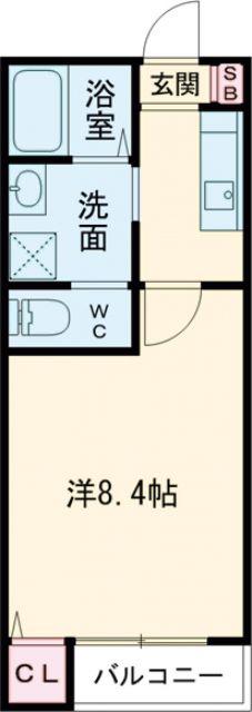 ブラン荒井B棟(1K/1階)の間取り写真