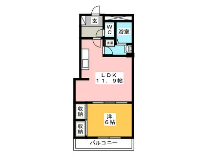 セレルミエール湘南(1LDK/2階)の間取り写真