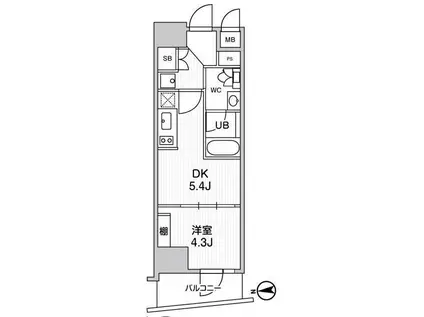 オルタナ中野(1DK/10階)の間取り写真