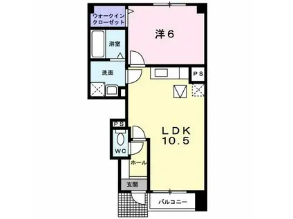 シュールメゾン・II(1LDK/1階)の間取り写真