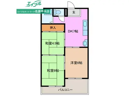 馬瀬ハイツ(3DK/1階)の間取り写真