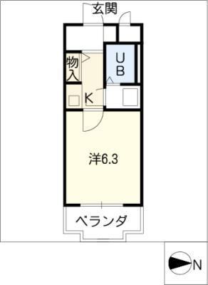ジュネス原(1K/3階)の間取り写真