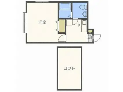 クレステッドピジョン(1K/1階)の間取り写真