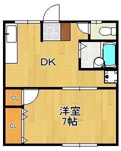 たから荘(1DK/2階)の間取り写真
