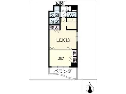 名駅ドットマンション(1LDK/6階)の間取り写真