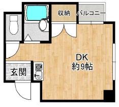 コートAU(ワンルーム/2階)の間取り写真
