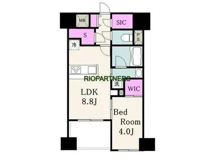 クレヴィア門前仲町(1LDK/3階)の間取り写真