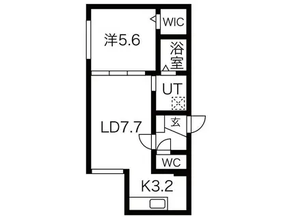 サンテラス新富(1LDK/2階)の間取り写真