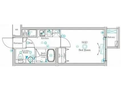 ラフィスタ鷺沼南棟(1K/3階)の間取り写真