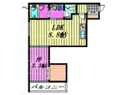 MARKS狭山(1LDK/3階)の間取り写真