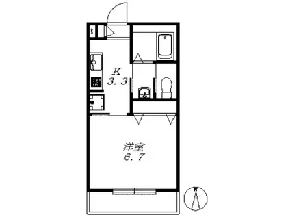JARDIN DE LA COLINA(1K/1階)の間取り写真