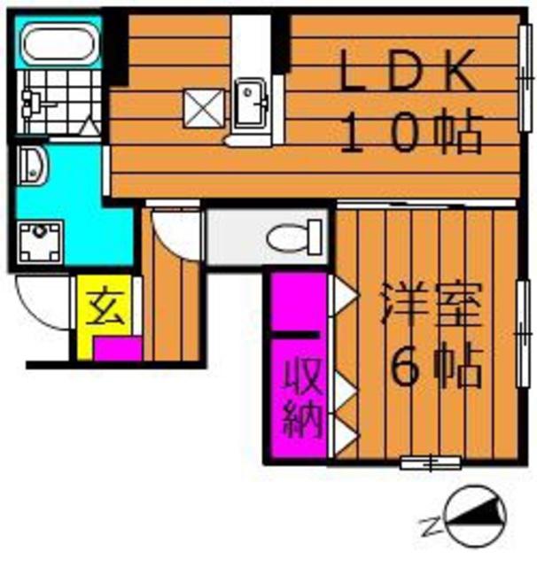 エルメゾンS(1LDK/1階)の間取り写真