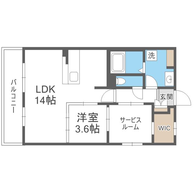 レトワール今川(1SLDK/5階)の間取り写真