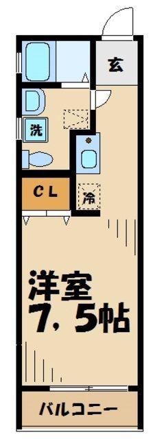 ブリエアージュ(1K/1階)の間取り写真