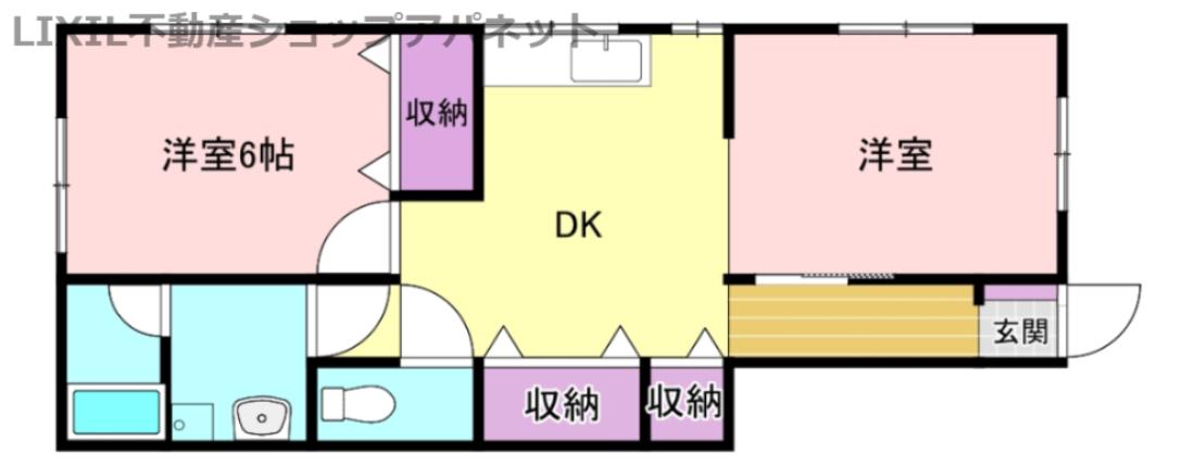 ハイムニューグリーン(2DK/1階)の間取り写真