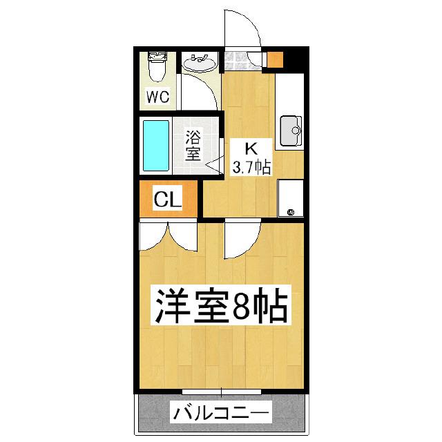 芙蓉ハイツ(1K/3階)の間取り写真