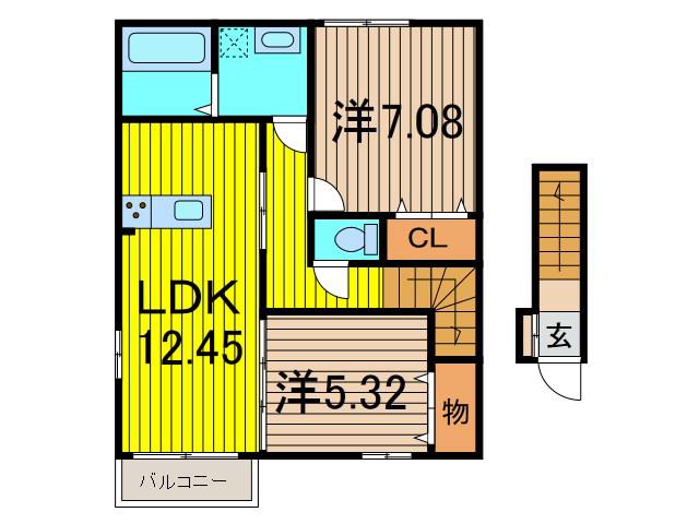PREMEAL(2LDK/2階)の間取り写真