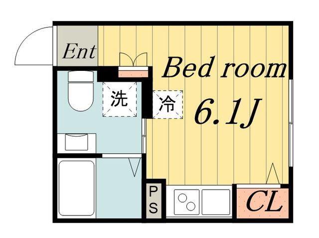 グランデージ西新井(ワンルーム/2階)の間取り写真
