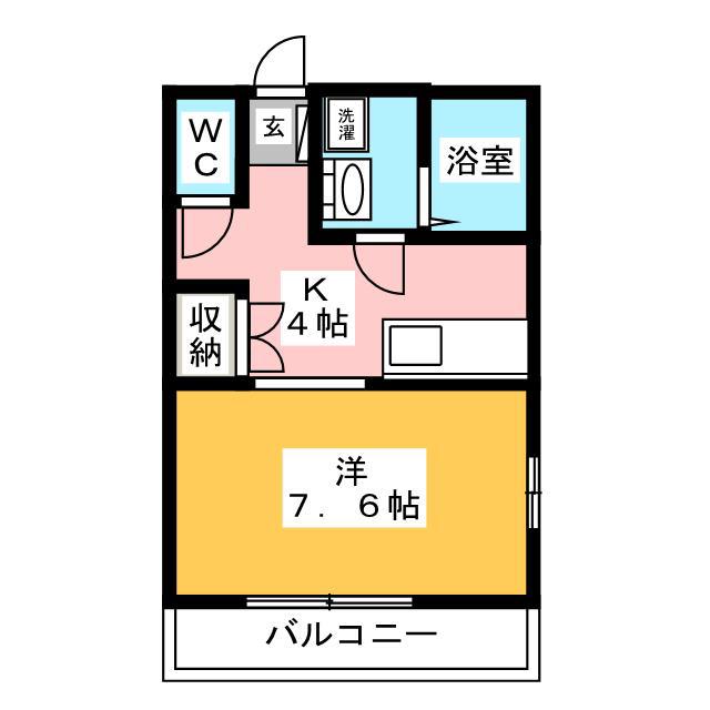 ソワサントUCHIDA(1K/1階)の間取り写真