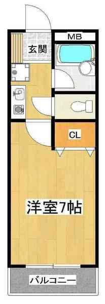 フローラ甲子園口(1K/3階)の間取り写真