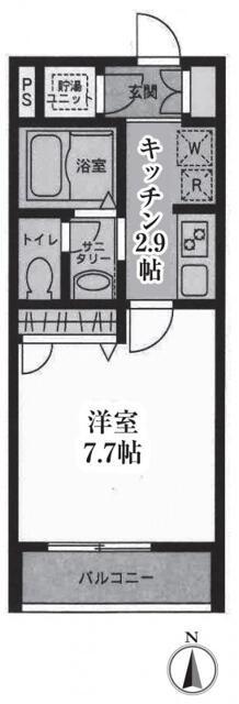 T′S GARDEN川崎大師(1K/2階)の間取り写真