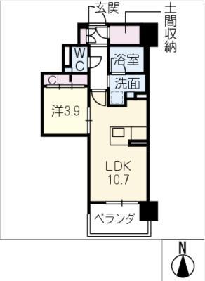 スイーツメゾンNAGOYA(1LDK/4階)の間取り写真