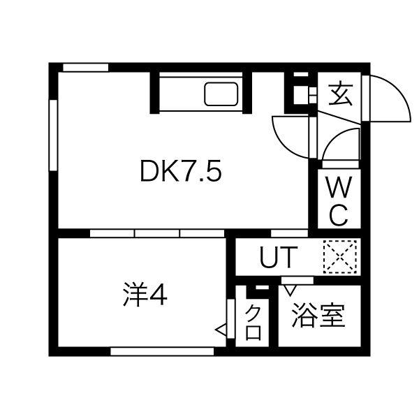 MAISON KAMUY 本郷通(1LDK/1階)の間取り写真
