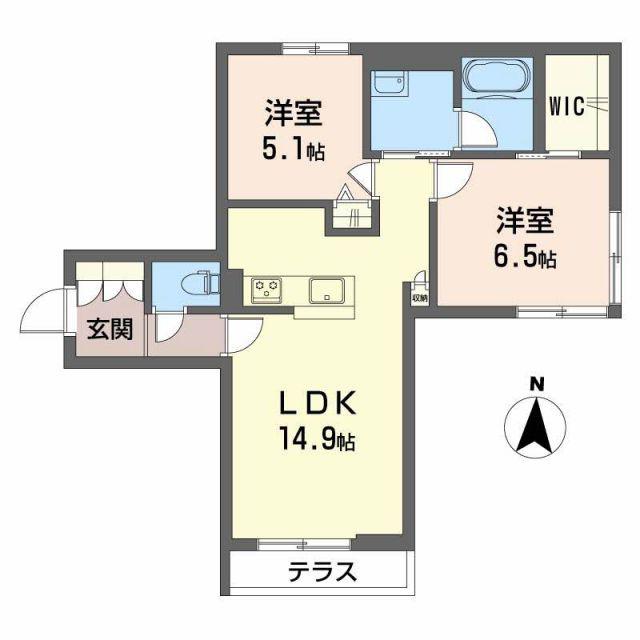 シャーメゾン英和(2LDK/1階)の間取り写真