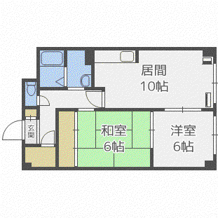 201松井ビル(2LDK/7階)の間取り写真