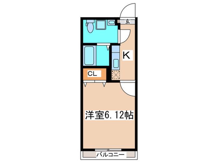 グラスプラス栄町I(1K/3階)の間取り写真