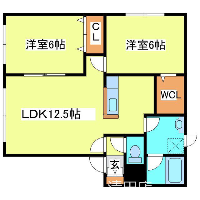 マルシェII(2LDK/3階)の間取り写真