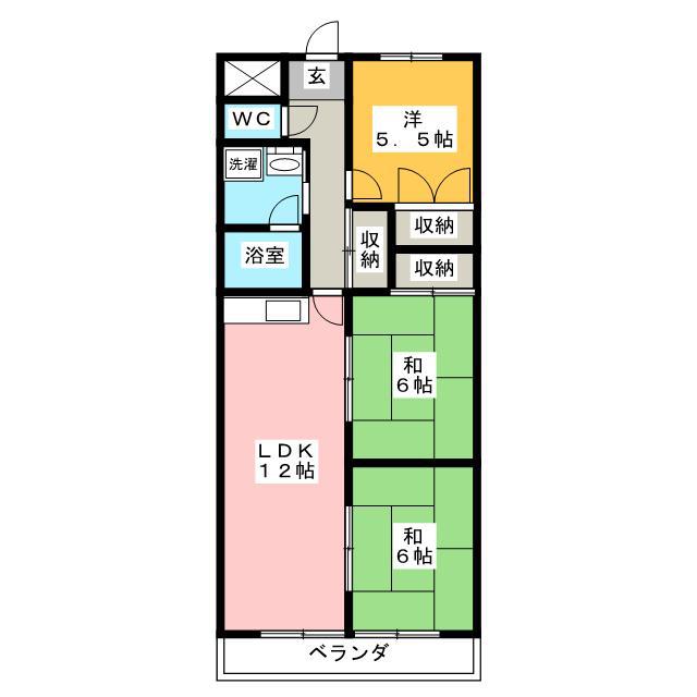メゾン興国(3LDK/2階)の間取り写真