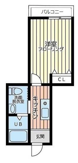 ハーモニー八王子(1K/2階)の間取り写真