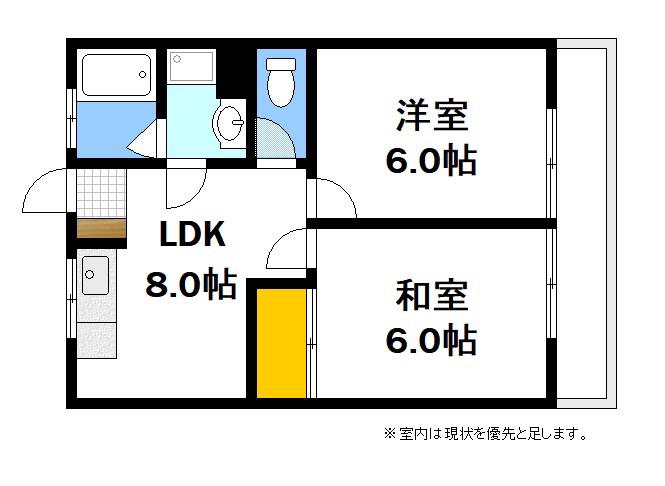 サンコーポ筒本(2LDK/2階)の間取り写真