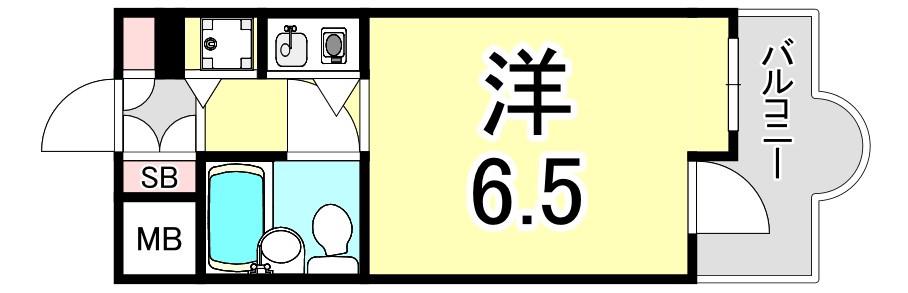 MIZUKI夙川(ワンルーム/1階)の間取り写真