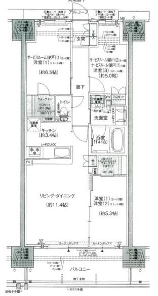 ウエリス姫路(3LDK/10階)の間取り写真
