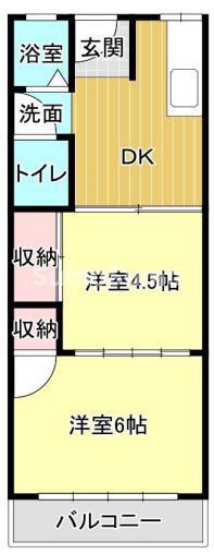 エルパラッツォ本山南(2DK/3階)の間取り写真