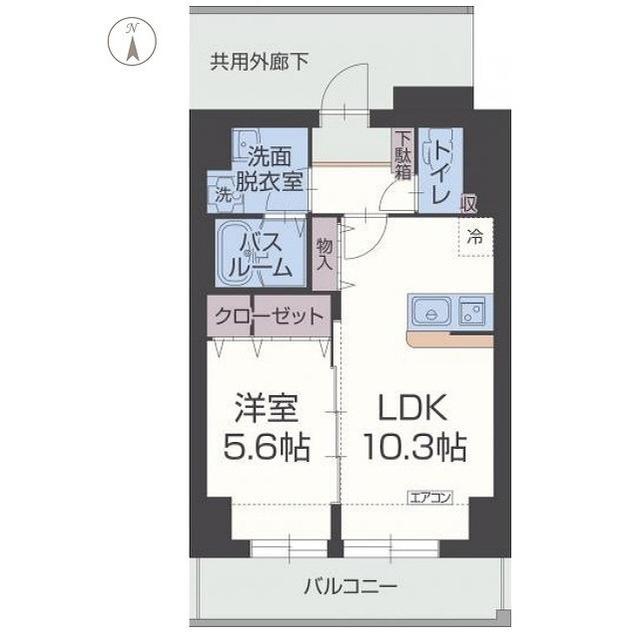 シェリーグランデ(1LDK/8階)の間取り写真