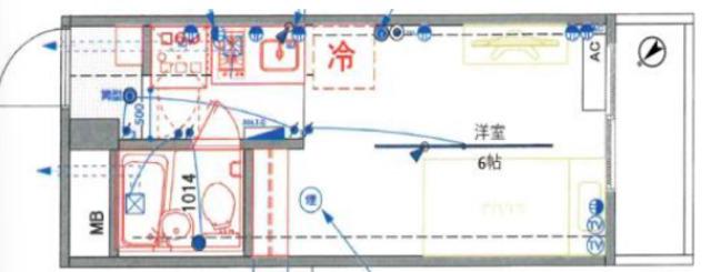 スカイコート戸越銀座(ワンルーム/2階)の間取り写真
