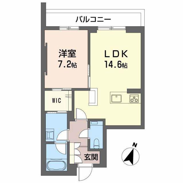 AZUR米山(1LDK/3階)の間取り写真