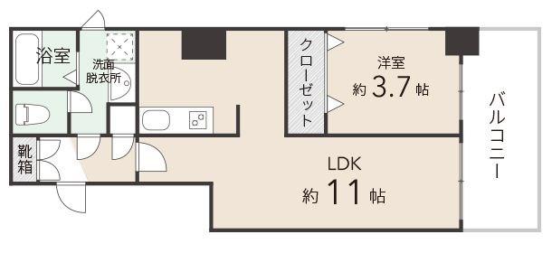 FELICA大濠(1LDK/7階)の間取り写真