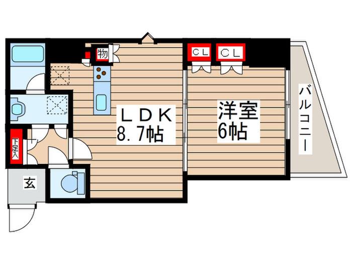 S-RESIDENCE曳舟(1LDK/5階)の間取り写真