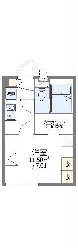 レオパレスDAI27(1K/1階)の間取り写真