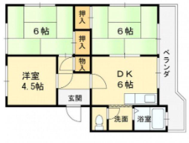 江尻マンション(3DK/4階)の間取り写真